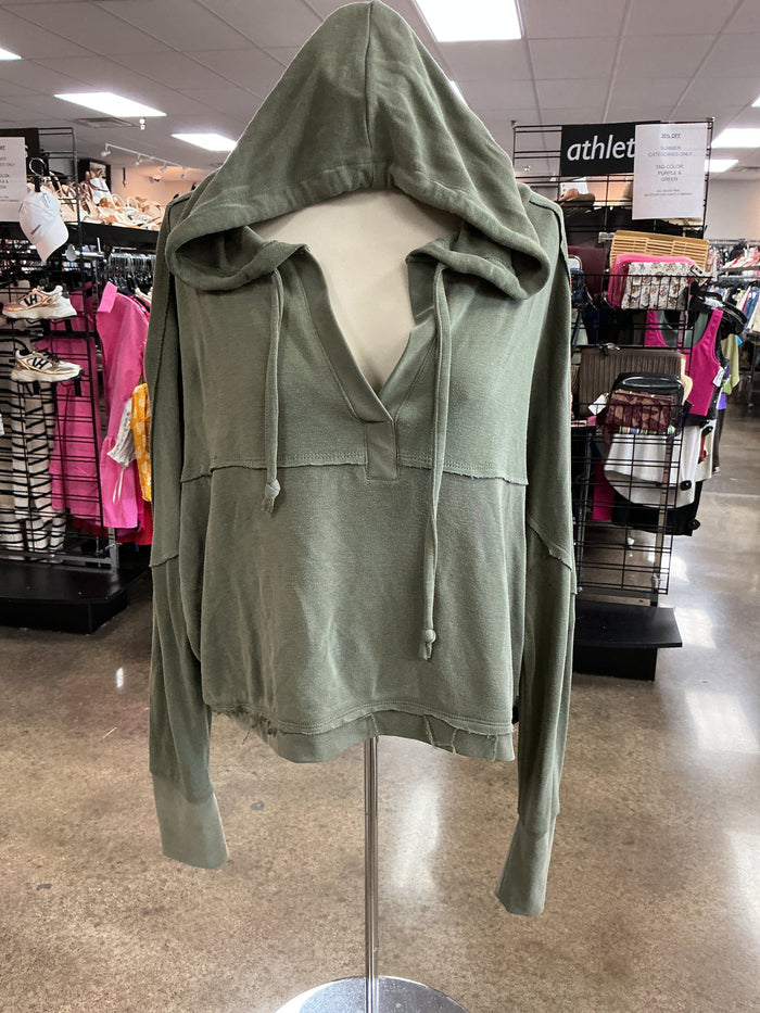 Athletic Sweatshirt Hoodie By As Revival In Green, Size:L