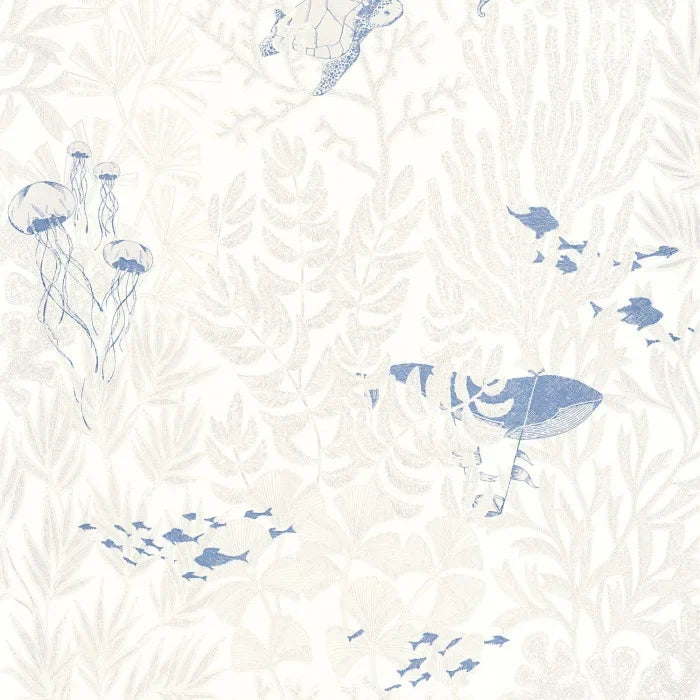 Atlantide Under The Sea Wallpaper - White/Blue