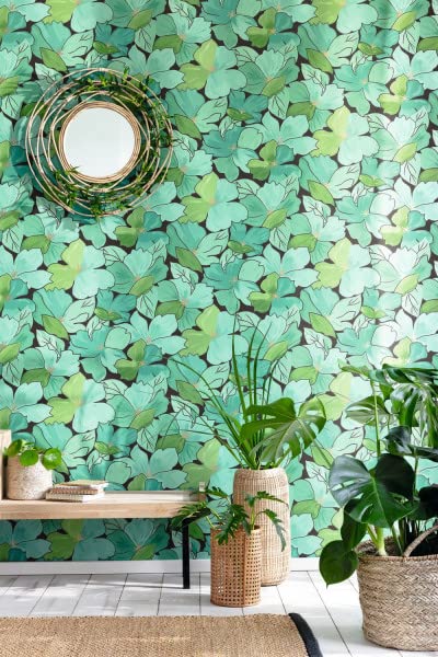 August Flower Power Vinyl Wallpaper - Green - Discontinuing