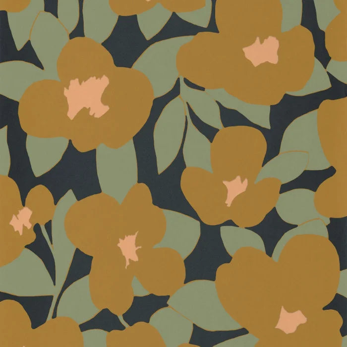 August Flower Power Wallpaper - Brown