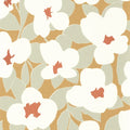 August Flower Power Wallpaper - White on Yellow