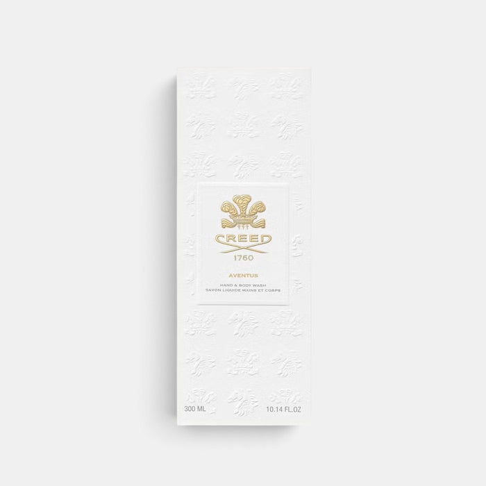 Shop Rescue Spa Creed Aventus Hand & Body Wash in a white embossed box with gold logo detailing.