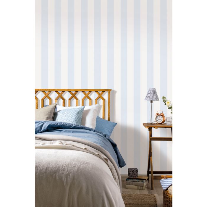 Aveny Soft Stripes Wallpaper - Turquoise Blue - Discontinuing