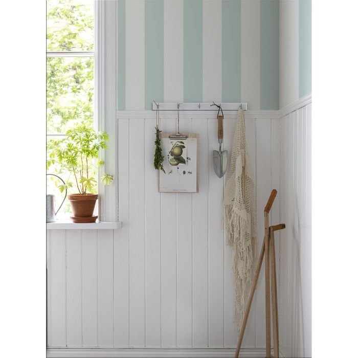 Aveny Soft Stripes Wallpaper - Turquoise Blue - Discontinuing