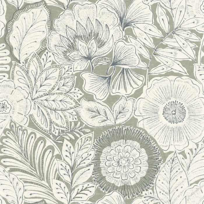 Bali Batik Wallpaper - Grey