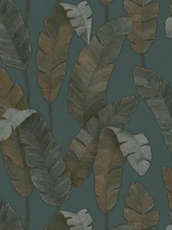 Bali Fronds Vinyl Wallpaper - Teal
