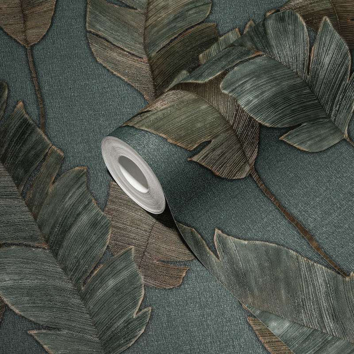 Bali Fronds Vinyl Wallpaper - Teal