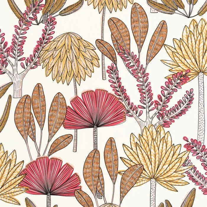 Bali Wallpaper - Rose Fuchsia