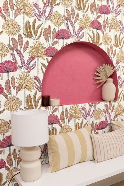 Bali Wallpaper - Rose Fuchsia