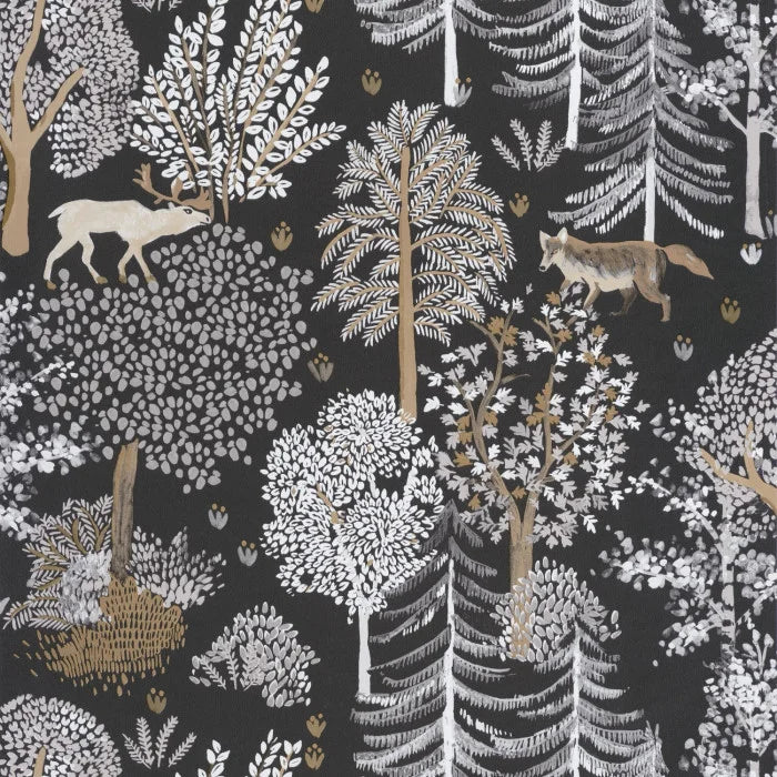 Ballad Deer Wallpaper - Noir Et Blanc - Discontinuing