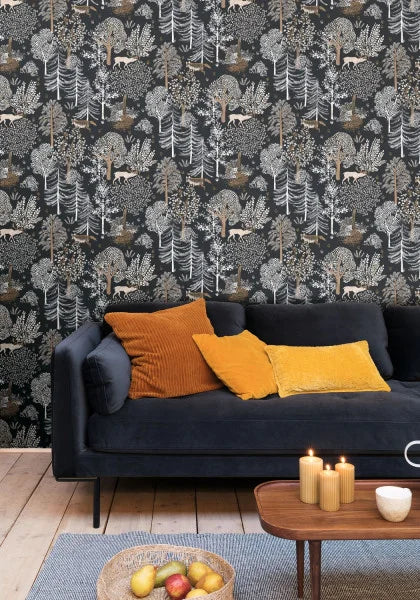 Ballad Deer Wallpaper - Noir Et Blanc - Discontinuing