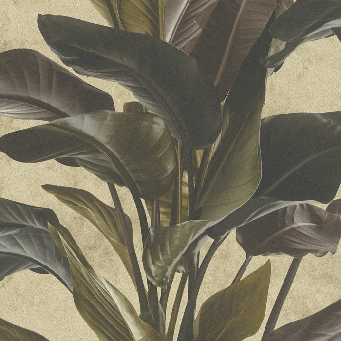Banana Tropical Wallpaper - Brown + Gold