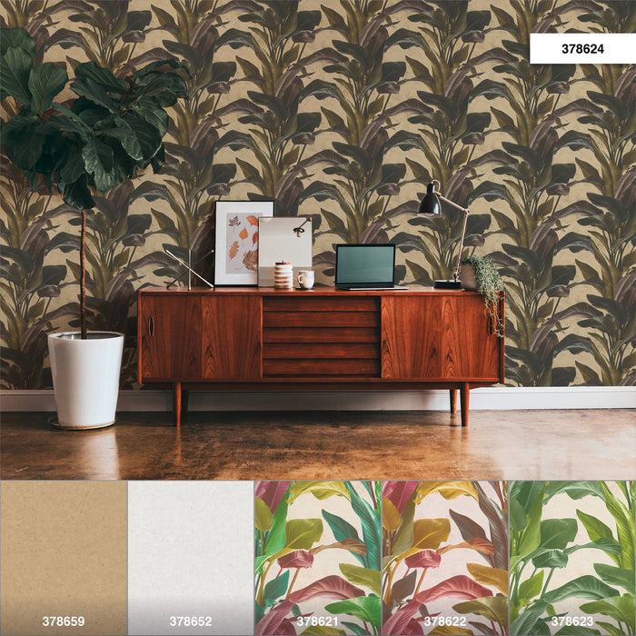 Banana Tropical Wallpaper - Brown + Gold