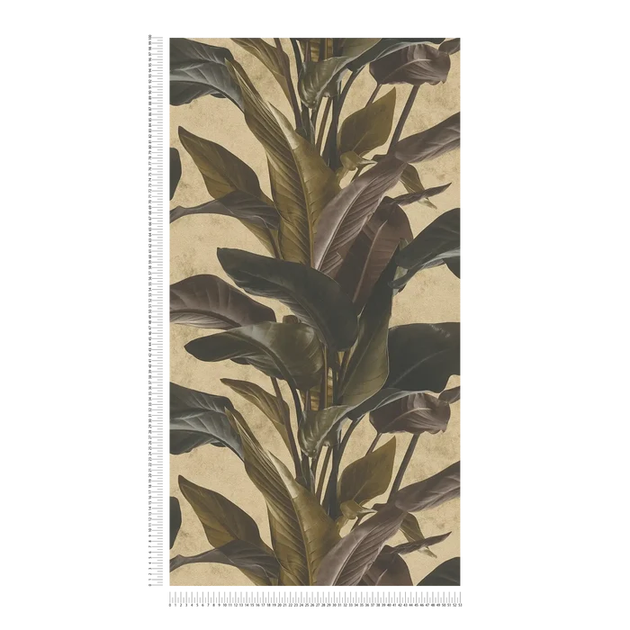 Banana Tropical Wallpaper - Brown + Gold