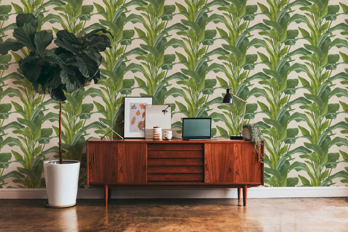 Banana Tropical Wallpaper - Cream/Green