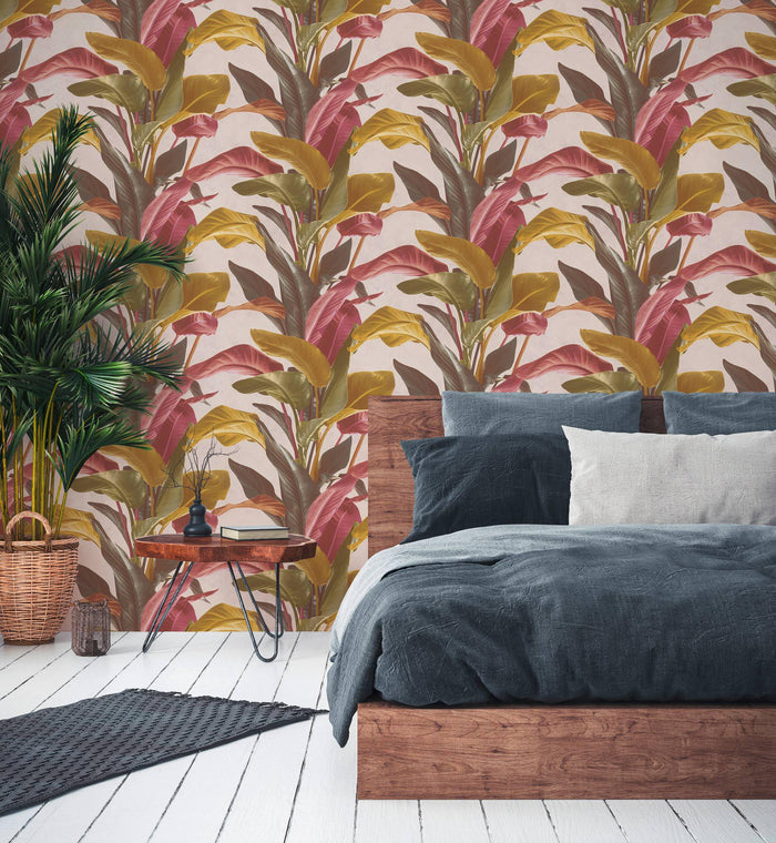 Banana Tropical Wallpaper - Red