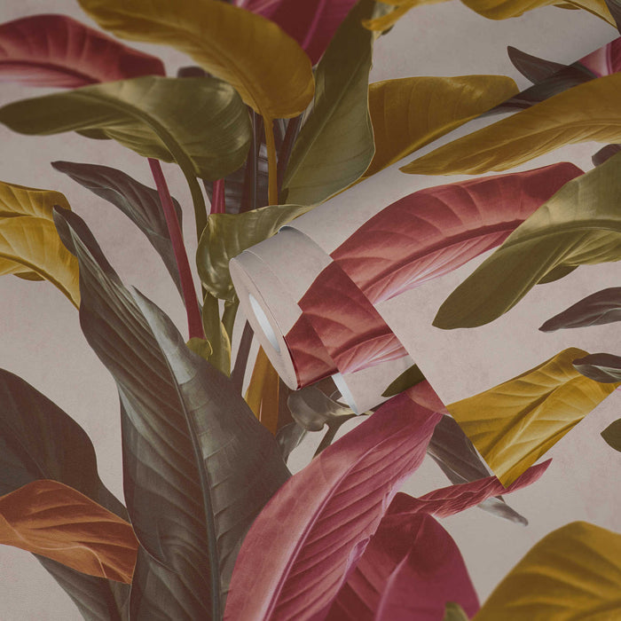 Banana Tropical Wallpaper - Red