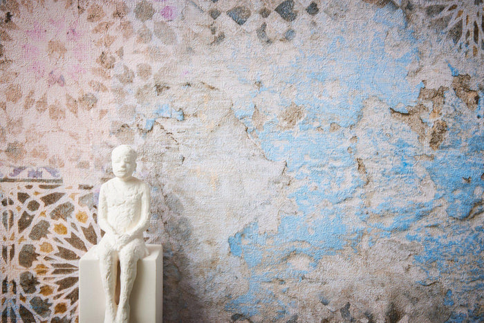 Barcelona Mosaic Wallpaper - Beige/Brown/Blue