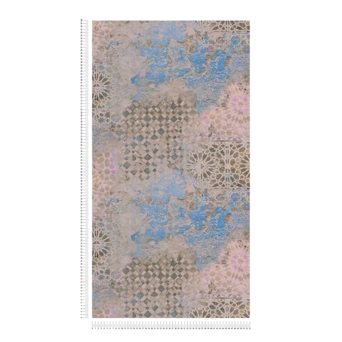 Barcelona Mosaic Wallpaper - Beige/Brown/Blue