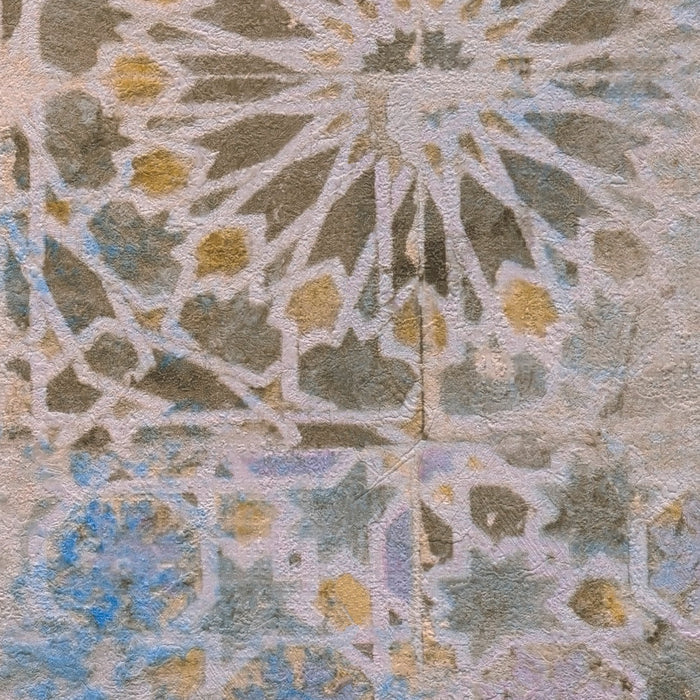 Barcelona Mosaic Wallpaper - Beige/Brown/Blue