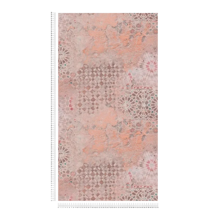 Barcelona Mosaic Wallpaper - Brown - Orange