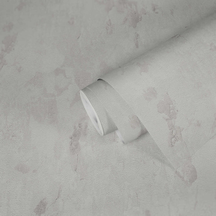 Barcelona Plaster Wallpaper - Grey - White