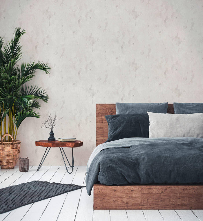 Barcelona Plaster Wallpaper - Grey - White