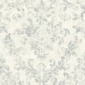 Baroque Damask Wallpaper - Grey + White