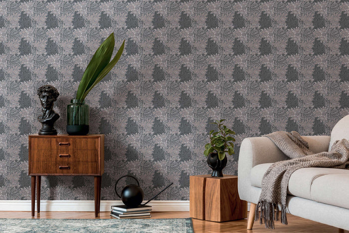 Baroque Floral Wallpaper - Black