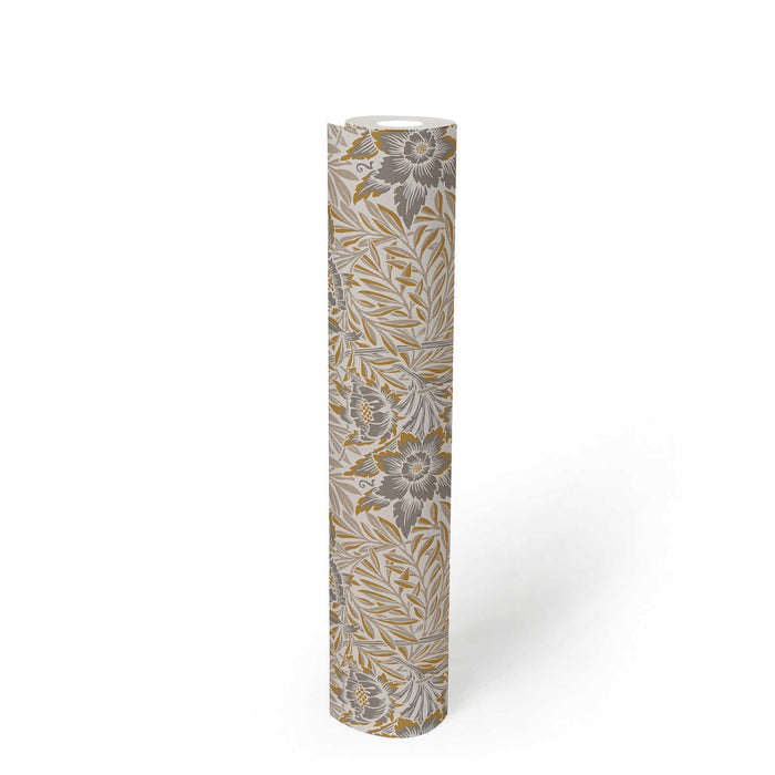 Baroque Floral Wallpaper - Sand