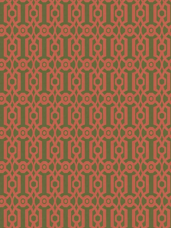 Baroque Pattern Wallpaper - Red