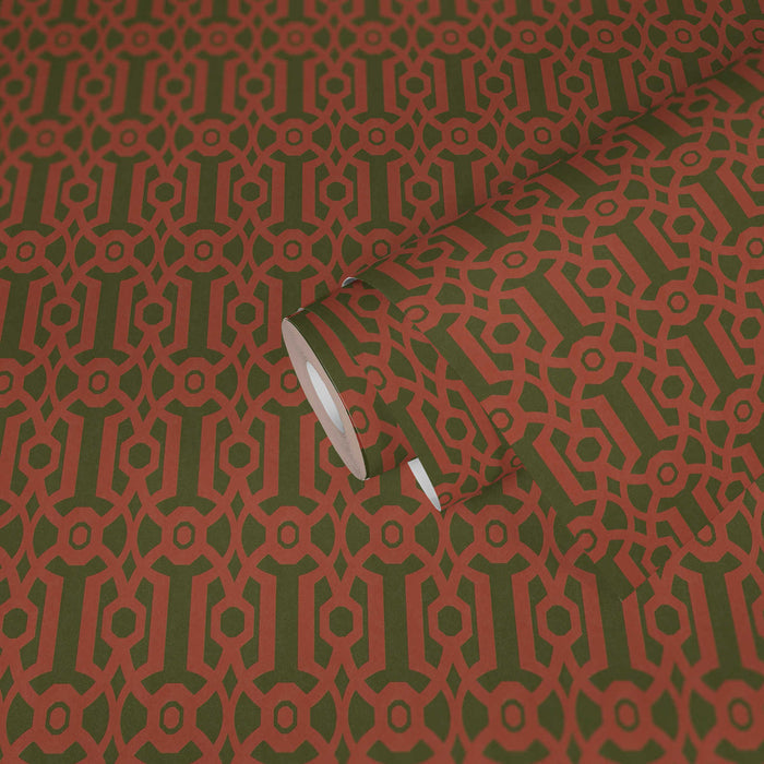 Baroque Pattern Wallpaper - Red