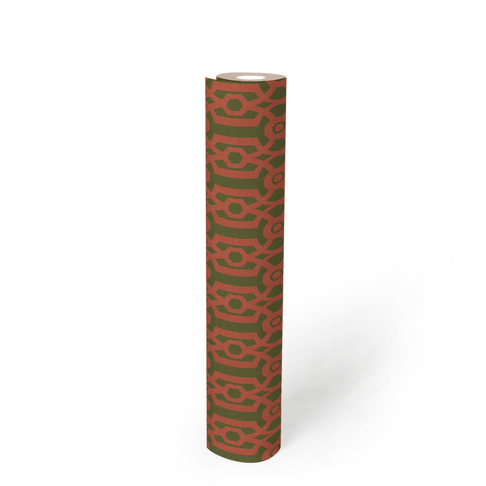Baroque Pattern Wallpaper - Red
