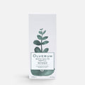 Shop Rescue Spa Olverum bath salt refill box with green botanical illustration and natural essential oil branding.