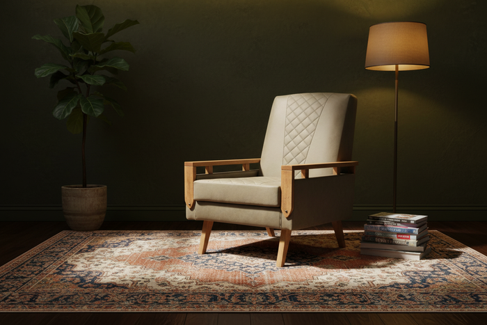 Retro chair with styled background