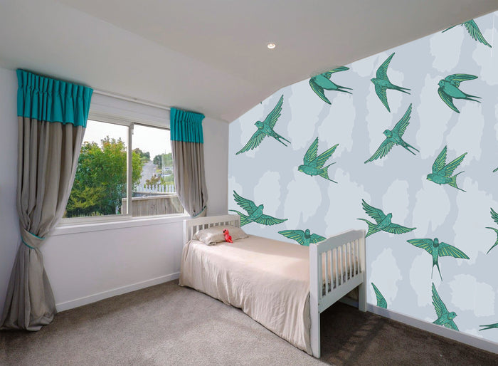 Birds Fly - Custom Sized Wallpaper Mural (per m2)