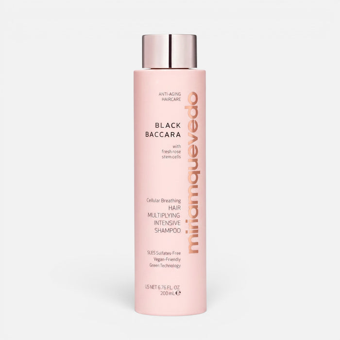 Shop Rescue Spa Black Baccara intensive shampoo bottle in soft pink with metallic cap for anti-aging hair treatment