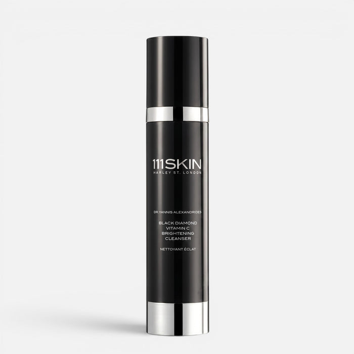 Shop Rescue Spa 111SKIN Black Diamond Vitamin C Brightening Cleanser in a sleek black pump bottle.