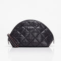 Shop Rescue Spa black quilted Momo pouch with signature red leather edging and matte black hardware