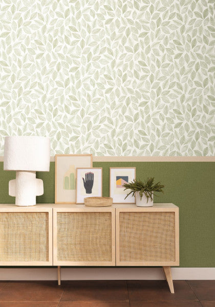 Bliss Wallpaper - Blanc vert mousse