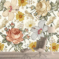 Boho Hibiscus - Custom Sized Wallpaper Mural (per m2)
