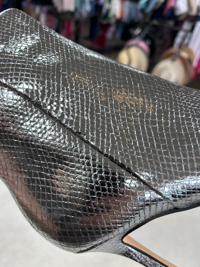 Boots Ankle Heels By Marc Fisher In Silver, Size:7.5