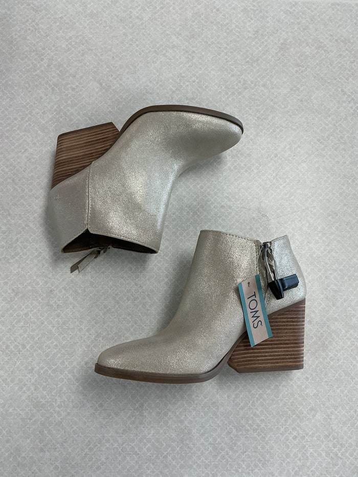 Boots Ankle Heels By Toms In Gold, Size:9