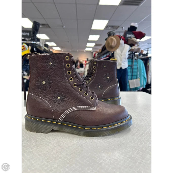 Boots Combat By Dr Martens In Brown, Size: 9