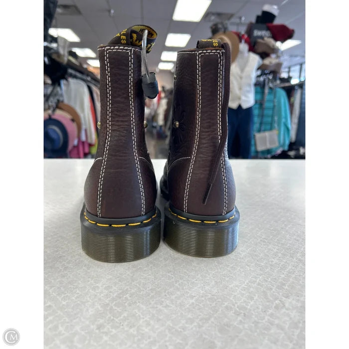 Boots Combat By Dr Martens In Brown, Size: 9