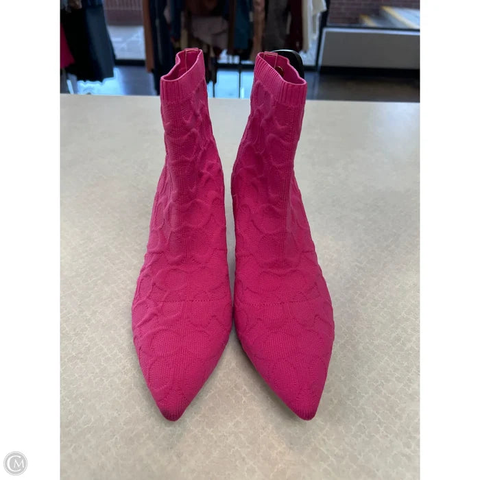 Boots Designer By Coach In Pink, Size: 8