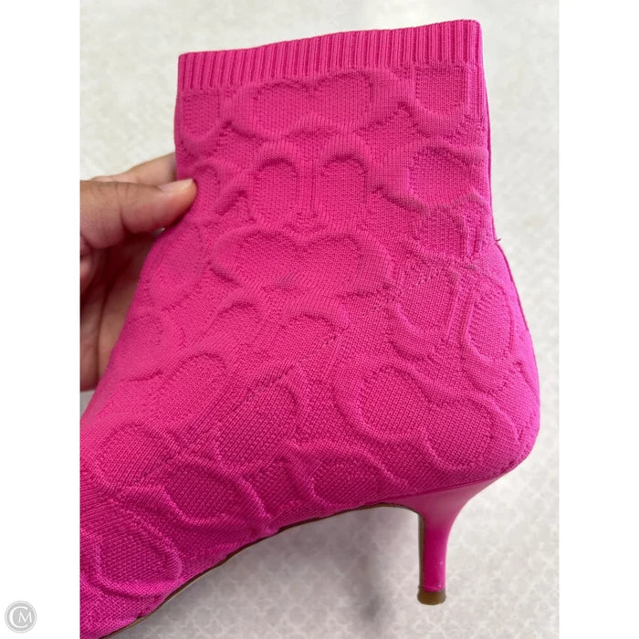 Boots Designer By Coach In Pink, Size: 8