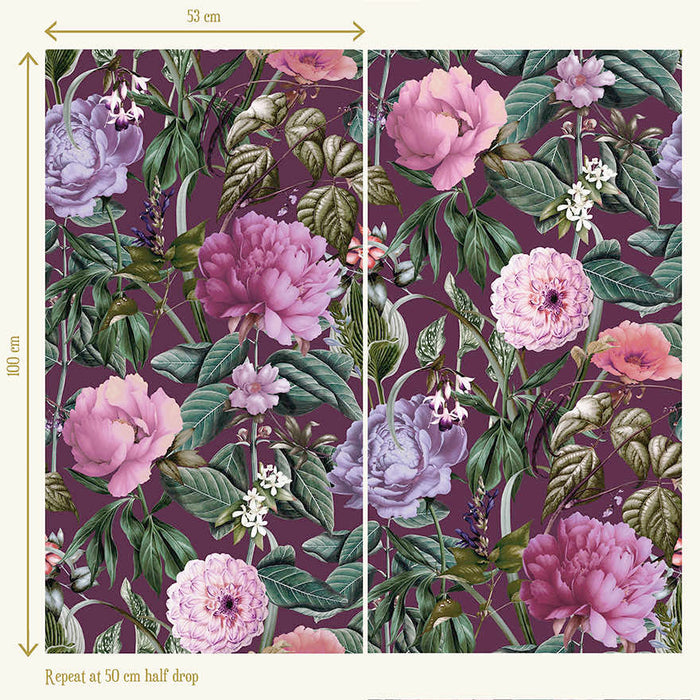 Botanicus Large Blossoms Wallpaper – Berry
