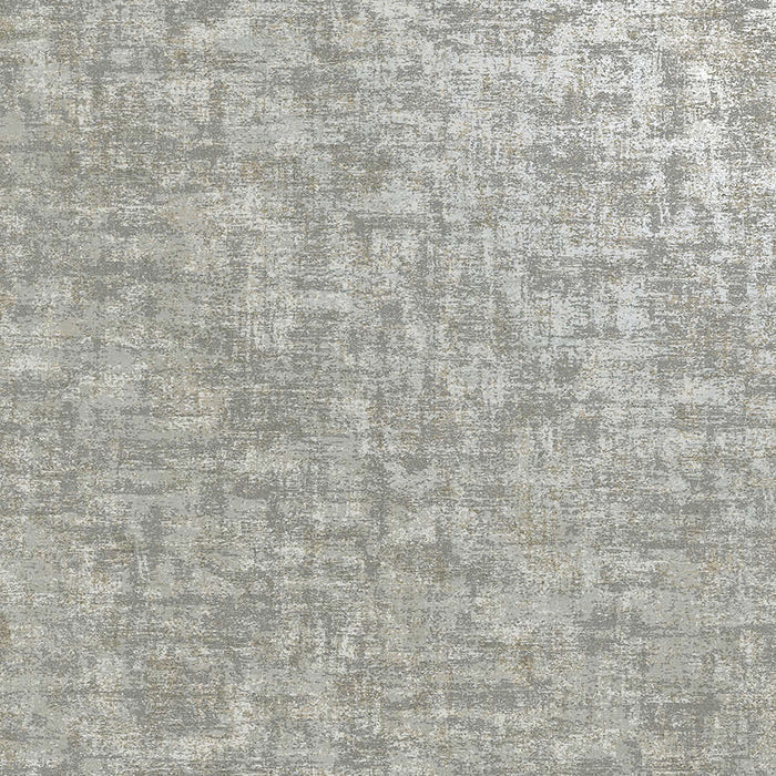 Grey and silver glass-bead wallpaper with a distressed woven texture — flat pattern detail