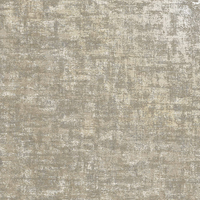 Taupe and gold glass-bead wallpaper with a distressed woven texture — flat pattern detail